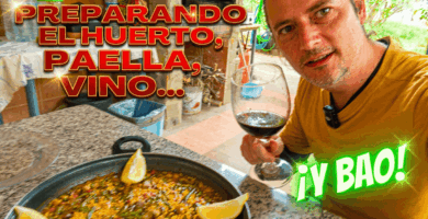Preparando la tierra del huerto, paella, Bao, vinos, zumo de naranja y autosuficiencia